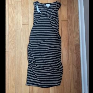 Black striped maternity dress